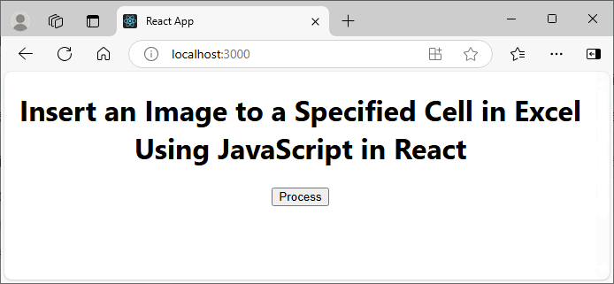 Run the code to launch the React app at localhost:3000