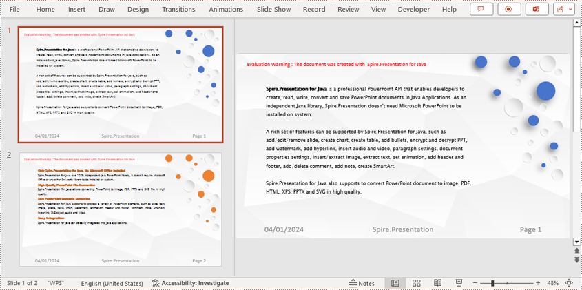 Java: Add, Modify, or Remove Footers in PowerPoint Documents