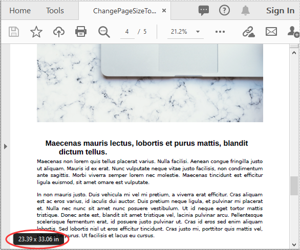 Java: Change PDF Page Size