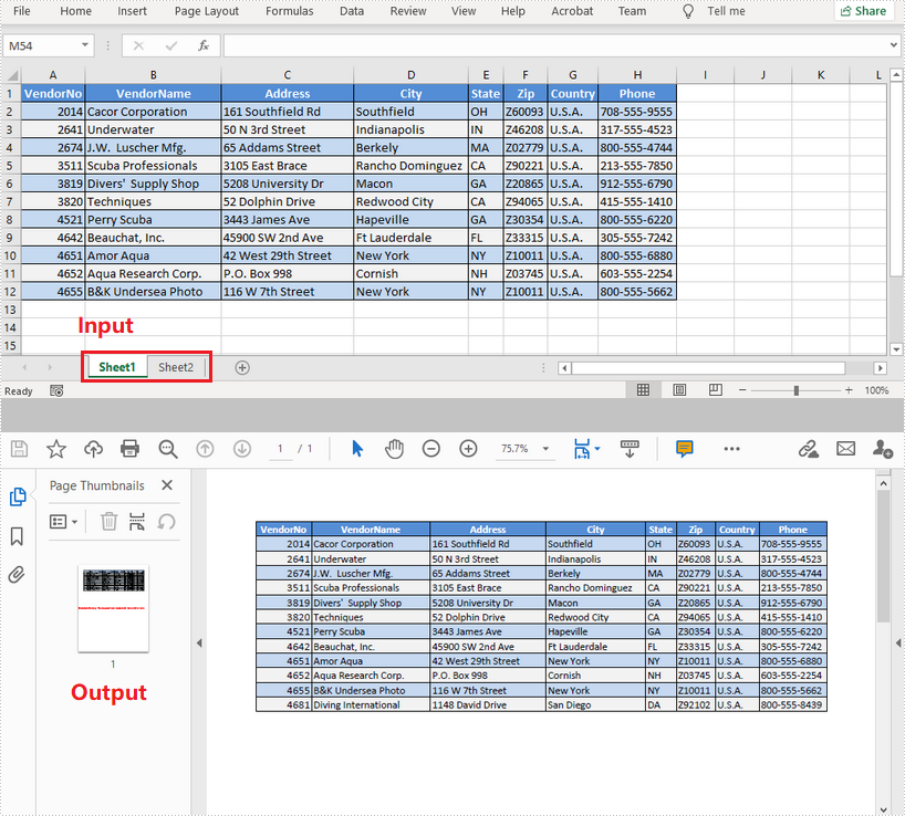 Java: Convert Excel to PDF