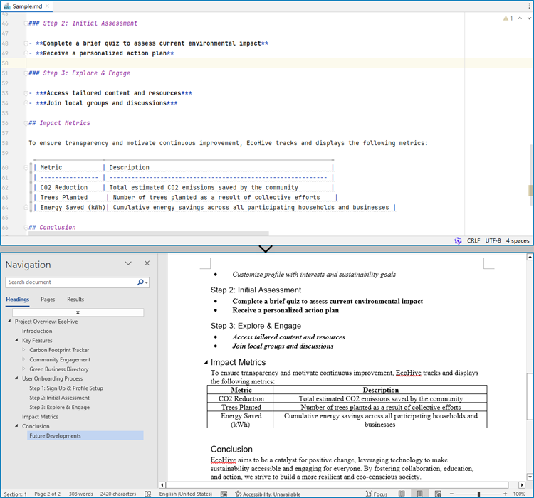 Java: Convert Markdown to Word and PDF