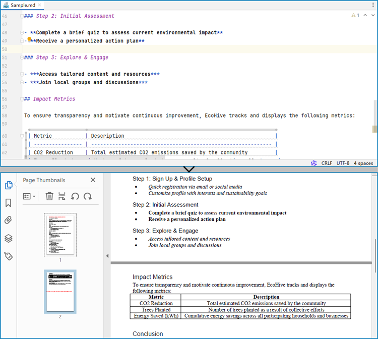 Java: Convert Markdown to Word and PDF