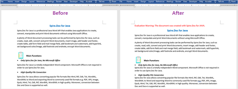 Java: Convert RTF to Word Doc/Docx and Vice Versa