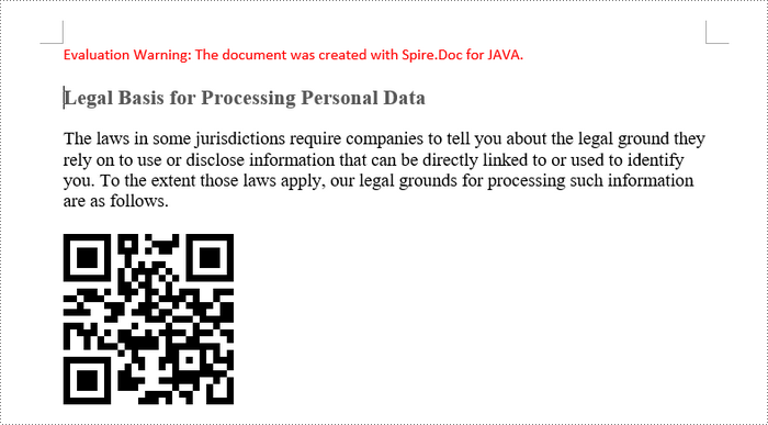 Java: Create Barcodes in a Word Document