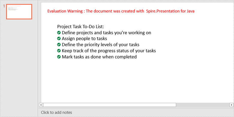 Java: Create Numbered or Bulleted Lists in PowerPoint