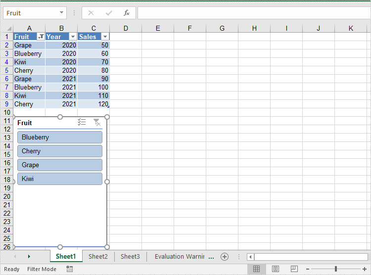 Add Slicers to Tables in Excel