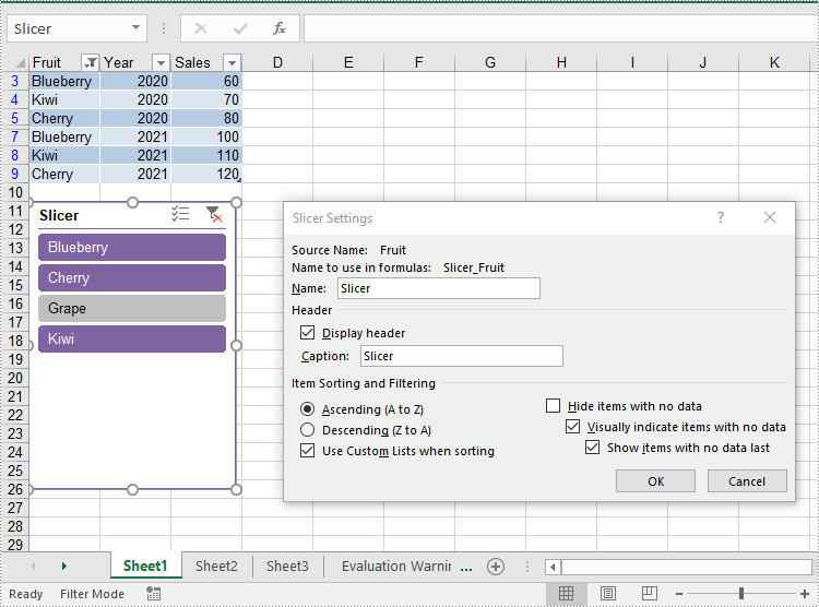 Update Slicers in Excel