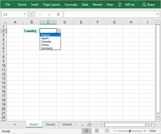 Java: Create a Drop-Down List in Excel