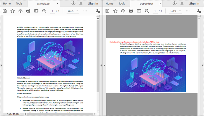 Crop a PDF Page in Java