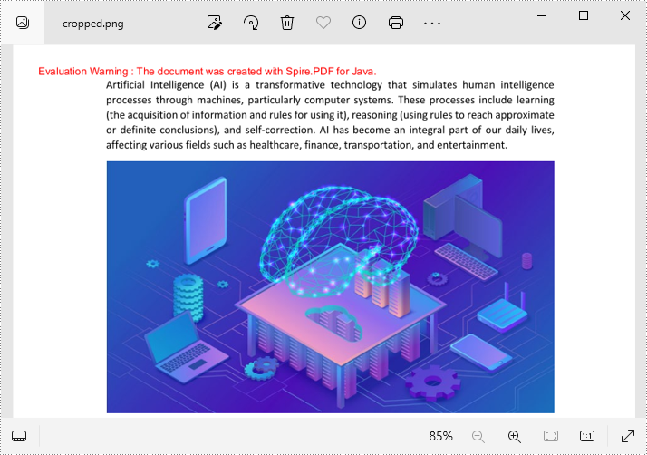 Crop a PDF page and Export the Result as an Image in Java
