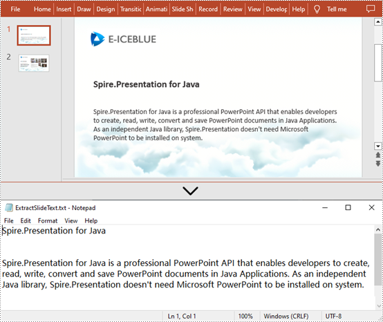 Java: Extract Text from PowerPoint
