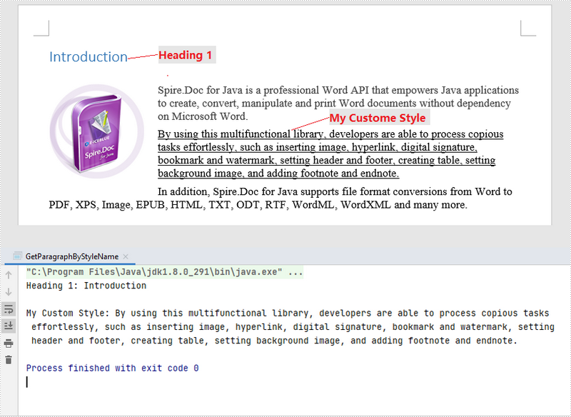 Java: Extract Word Paragraphs that Use a Specific Style