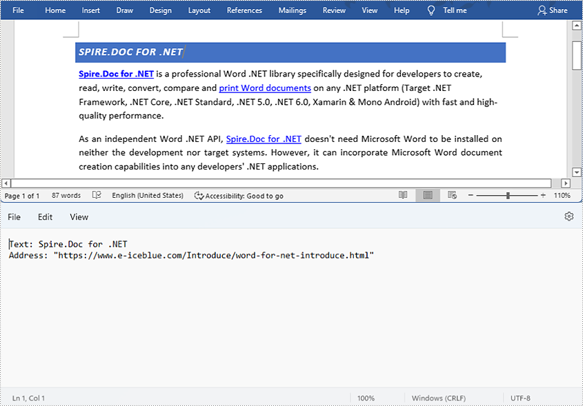 Java: Find and Extract Hyperlinks in Word Documents