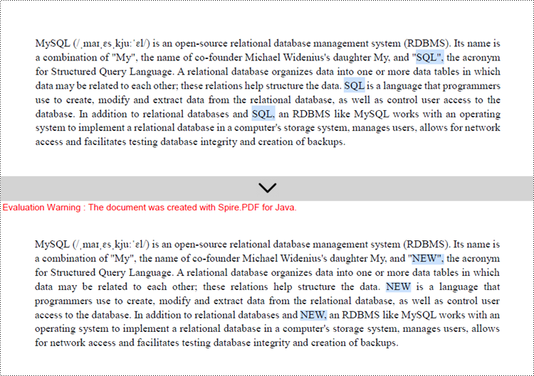 Java: Find and Replace Text in PDF