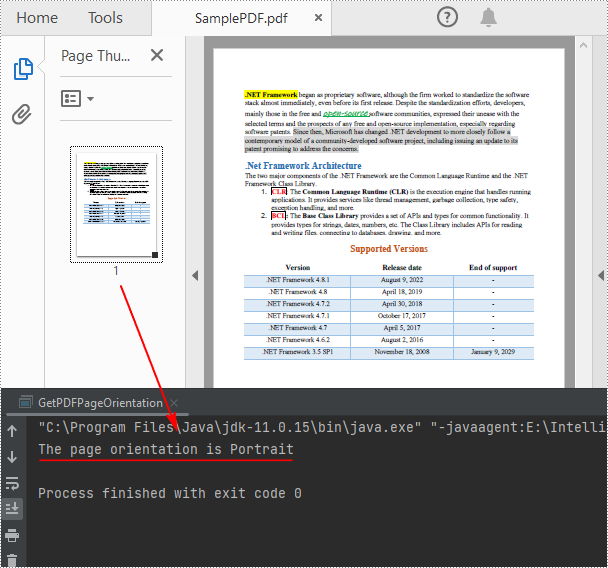 Java: Get Page Size, Orientation and Rotation of PDF