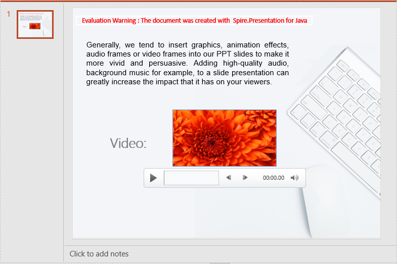 Java: Insert, Replace or Extract Videos in PowerPoint