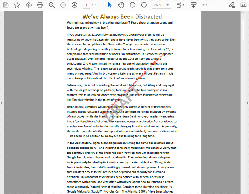 Java: Insert Text Watermarks to PDF