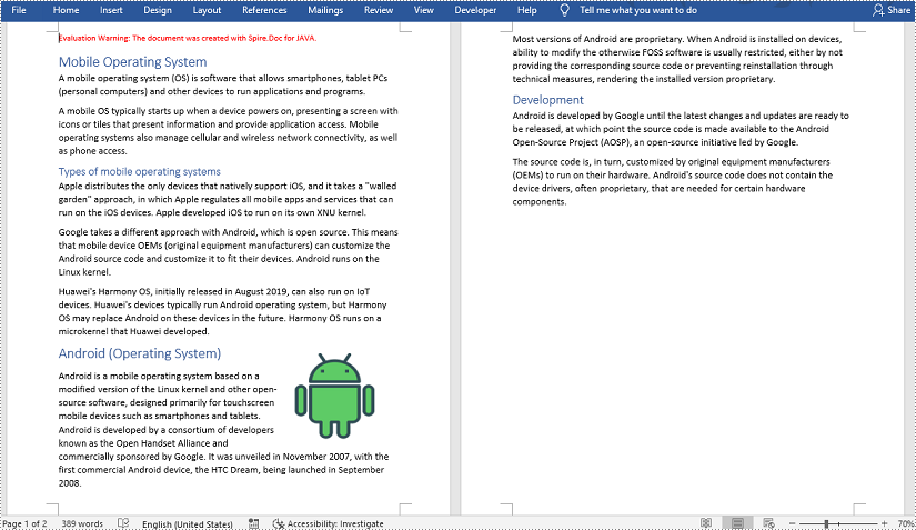 Java: Merge Word Documents