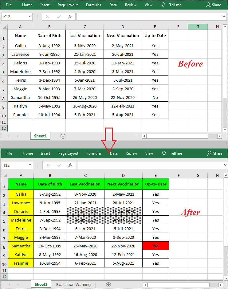 Java: Set Background Color and Pattern for Excel Cells