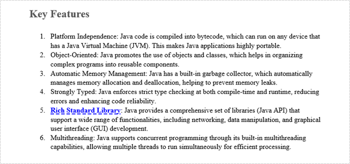 A paragraph within which specific text’s font style has been changed