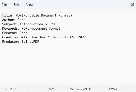Java: Set or Retrieve PDF Properties