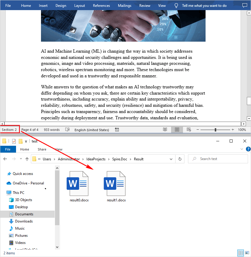 Java: Split Word Documents