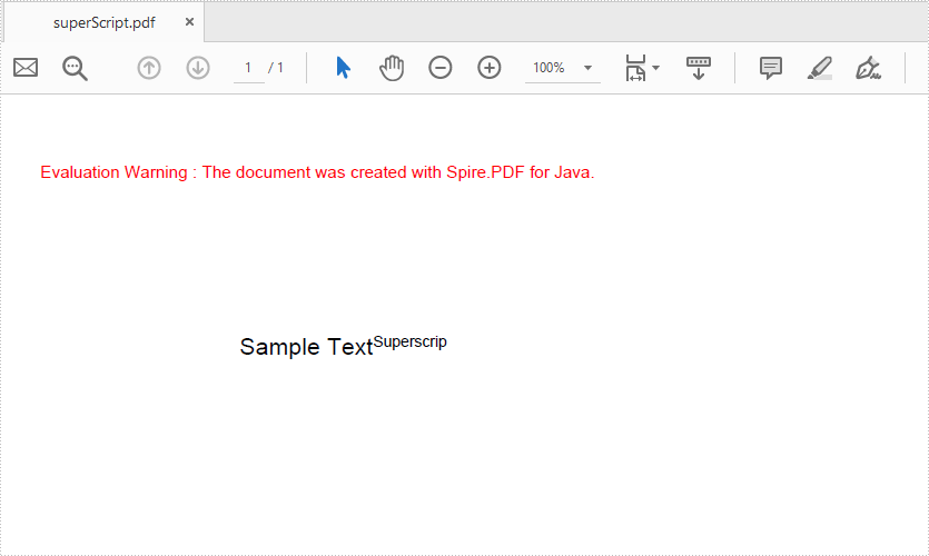 Java draw Superscript and Subscript Text in PDF