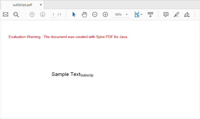 Java draw Superscript and Subscript Text in PDF