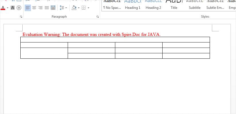 complications prejudice Frustrating Java merge and split table cells on Word document