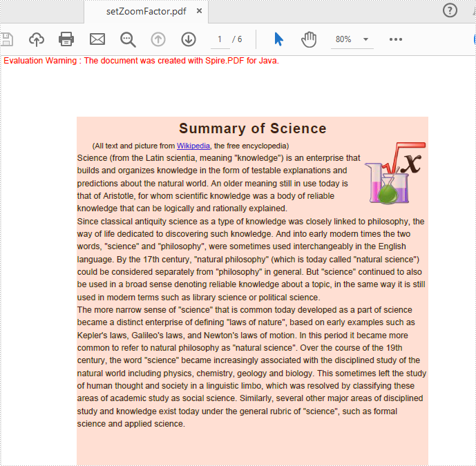 Java set the viewer preference and zoom factor for PDF 