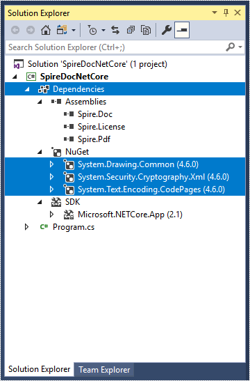 How to Mannually Add Spire.Doc as Dependency in a .NET Core Application