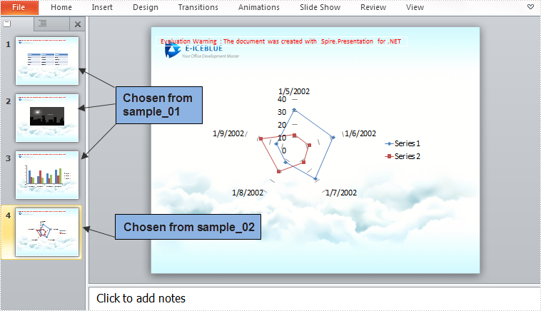 Merge Selected Slides to a Single Presentation in C#, VB.NET