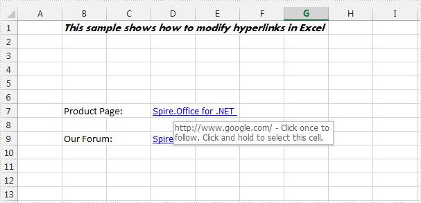 How to Modify Hyperlinks in Excel in C#, VB.NET
