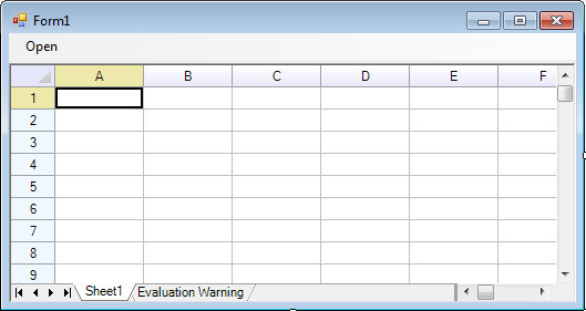 Create a Windows Form Application to Display Spreadsheet