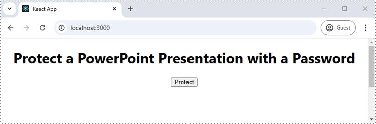 Run the code to launch the React app at localhost:3000