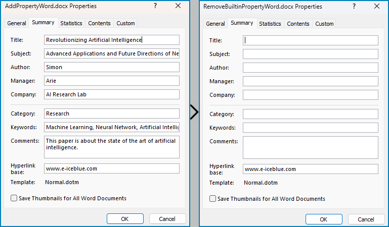 Python: Add, Read, and Remove Built-in Document Properties in Word Documents