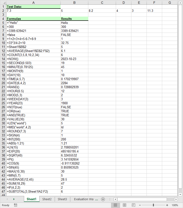 Python: Add or Read Formulas in Excel