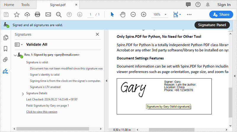 Python: Add or Remove Digital Signatures in PDF