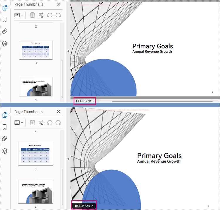 Python Adjust Slide Size for Optimal PDF Output