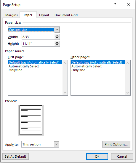 Python: Adjust the Page Size of a Word Document