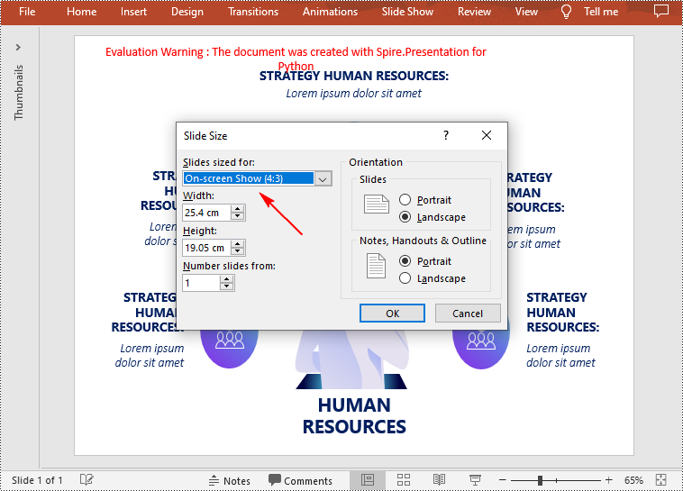 Python: Change Slide Size in PowerPoint