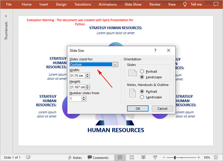 Python: Change Slide Size in PowerPoint