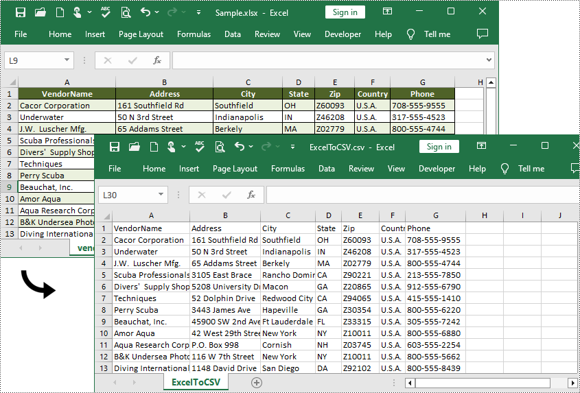 Python-Conversion Between Excel and CSV