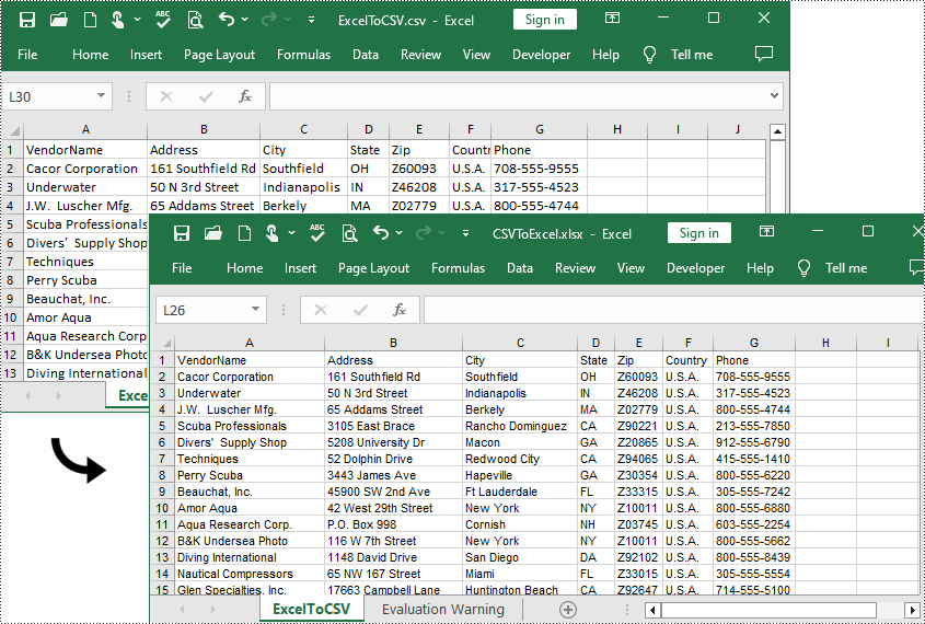 Python-Conversion Between Excel and CSV