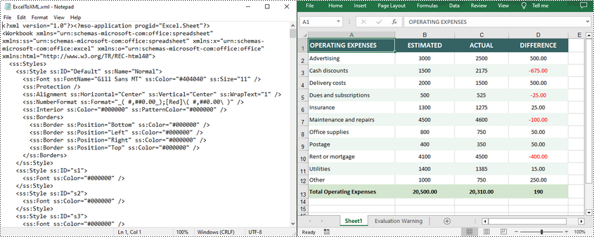 Python: Convert Excel to Open XML or Open XML to Excel