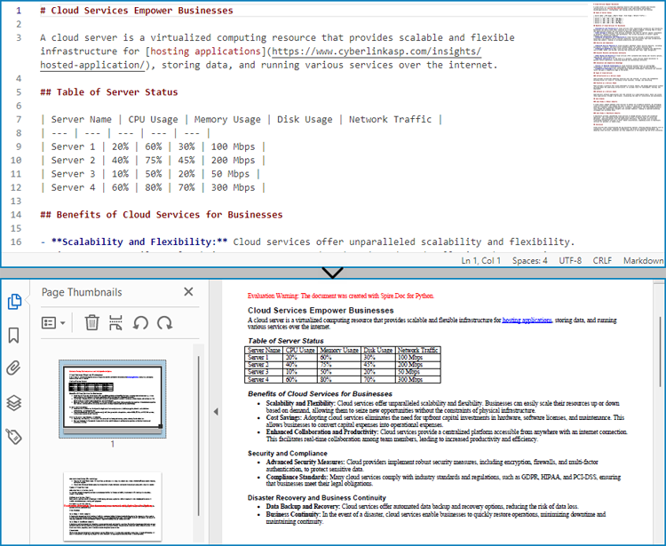 Python: Convert Markdown to PDF