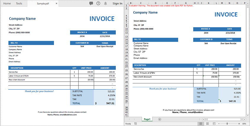 Python: Convert PDF to Excel