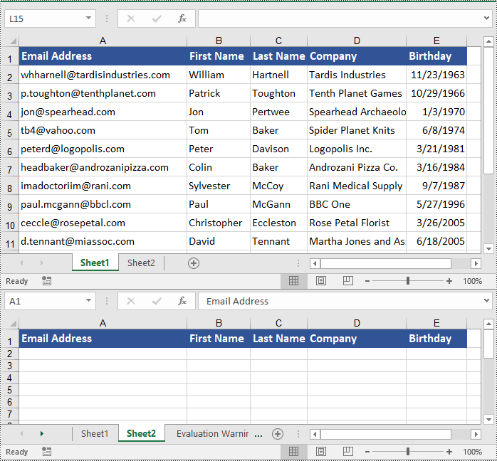 Python: Copy Rows, Columns and Cells in Excel