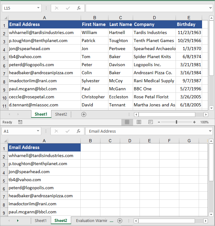 Python: Copy Rows, Columns and Cells in Excel