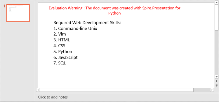 Python: Create Numbed or Bulleted Lists in PowerPoint